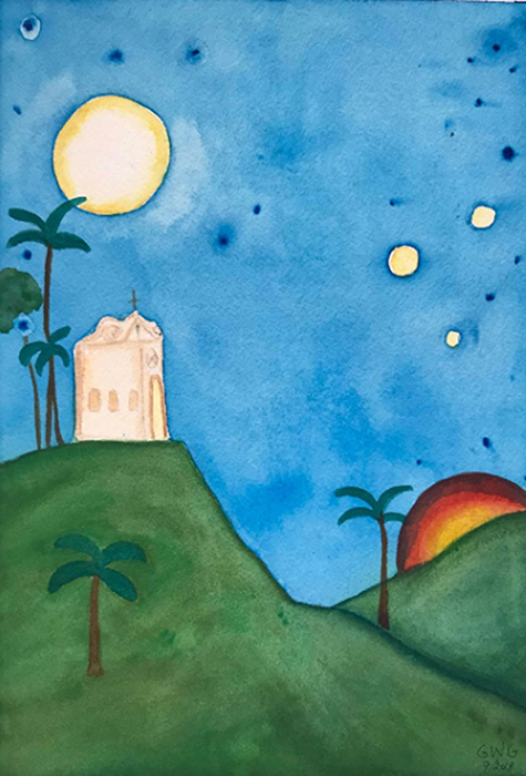 Paisagem com igreja barroca